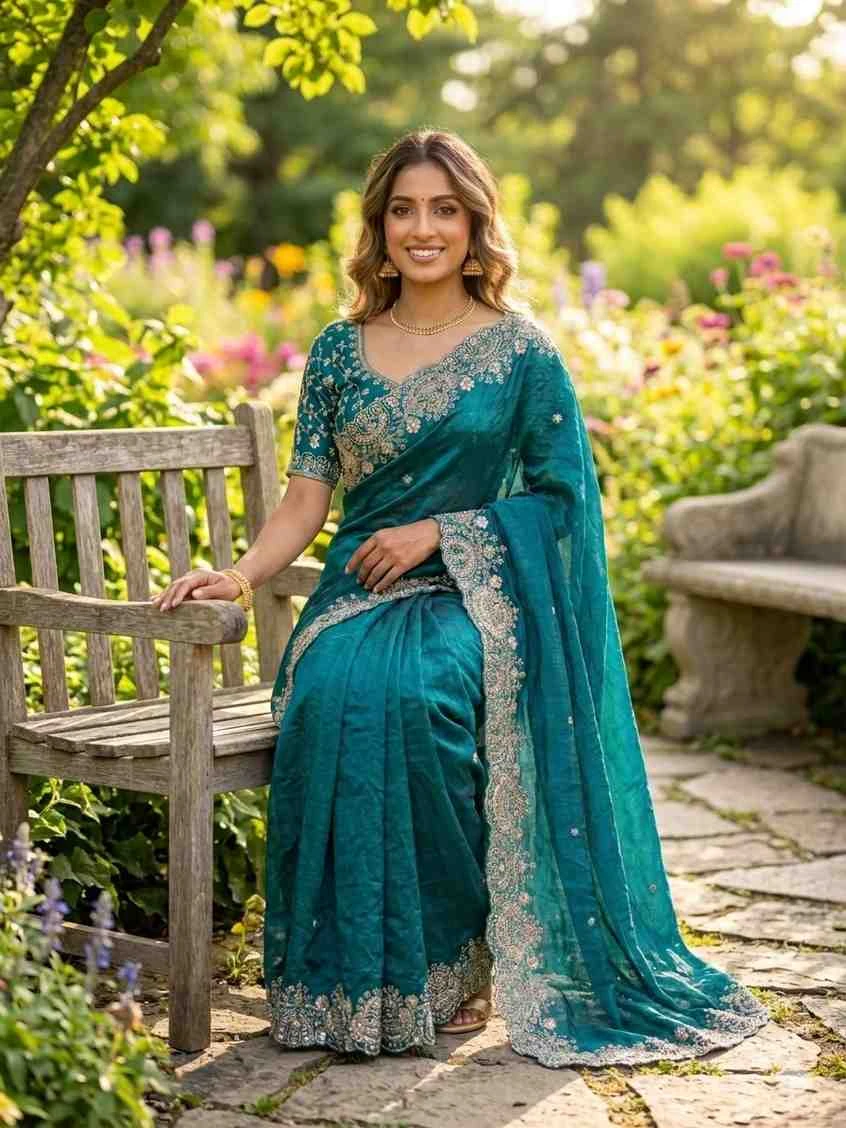 Kc 2125 Two Tone Soft Space Silk Sequence Worked Saree Collection