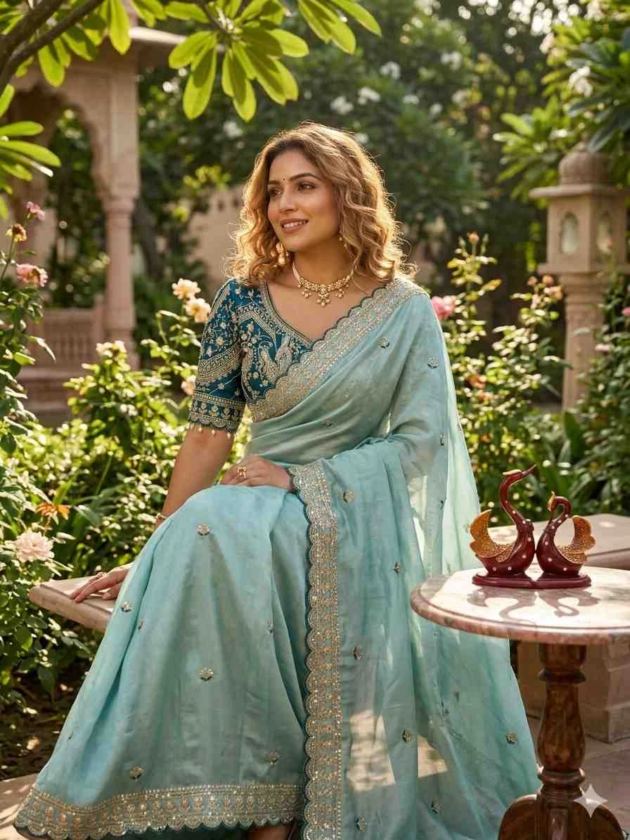 Kc 2127 Rangoli Silk Sequence Embroidery Worked Saree Collection