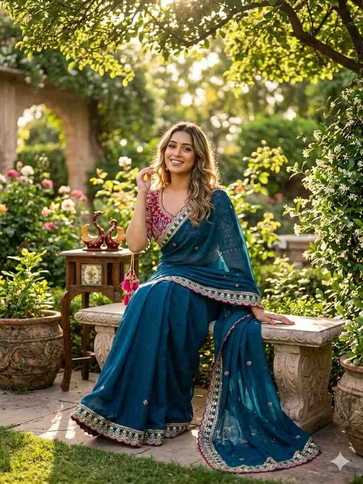 Kc 2127 Rangoli Silk Sequence Embroidery Worked Saree Collection