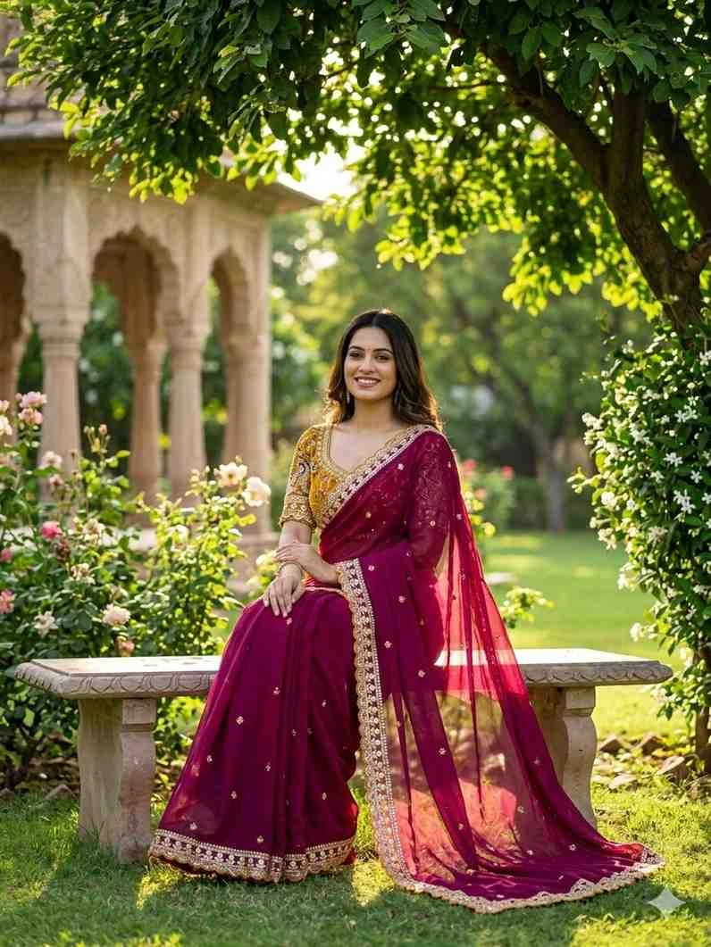 Kc 2127 Rangoli Silk Sequence Embroidery Worked Saree Collection