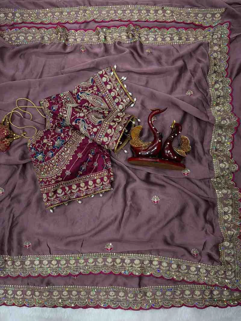 Kc 2127 Rangoli Silk Sequence Embroidery Worked Saree Collection