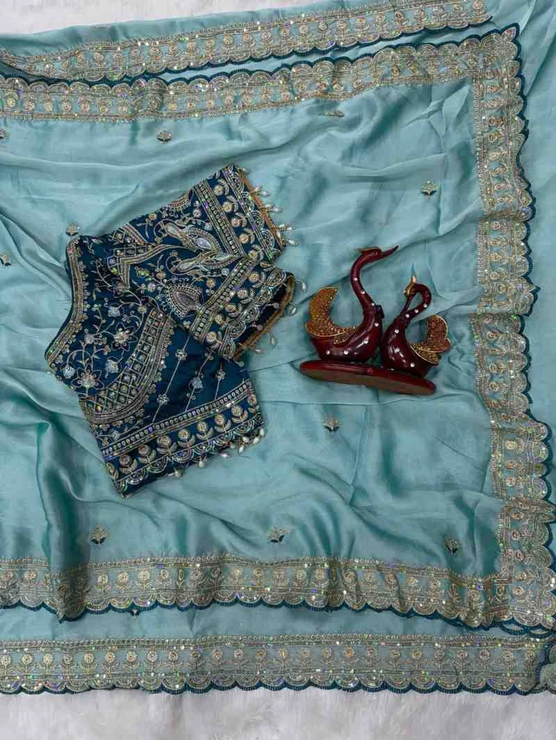 Kc 2127 Rangoli Silk Sequence Embroidery Worked Saree Collection