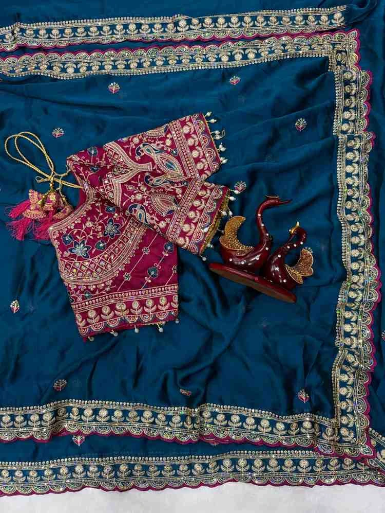 Kc 2127 Rangoli Silk Sequence Embroidery Worked Saree Collection