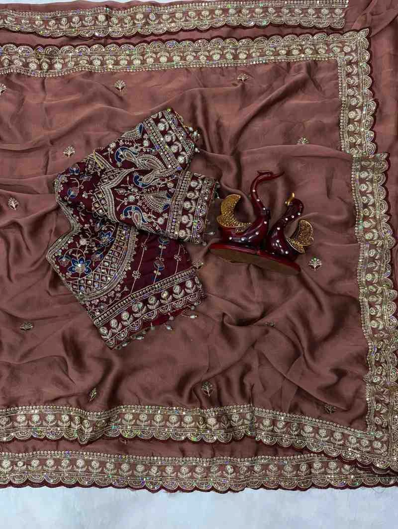 Kc 2127 Rangoli Silk Sequence Embroidery Worked Saree Collection