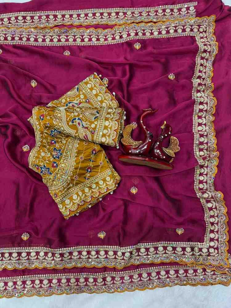 Kc 2127 Rangoli Silk Sequence Embroidery Worked Saree Collection