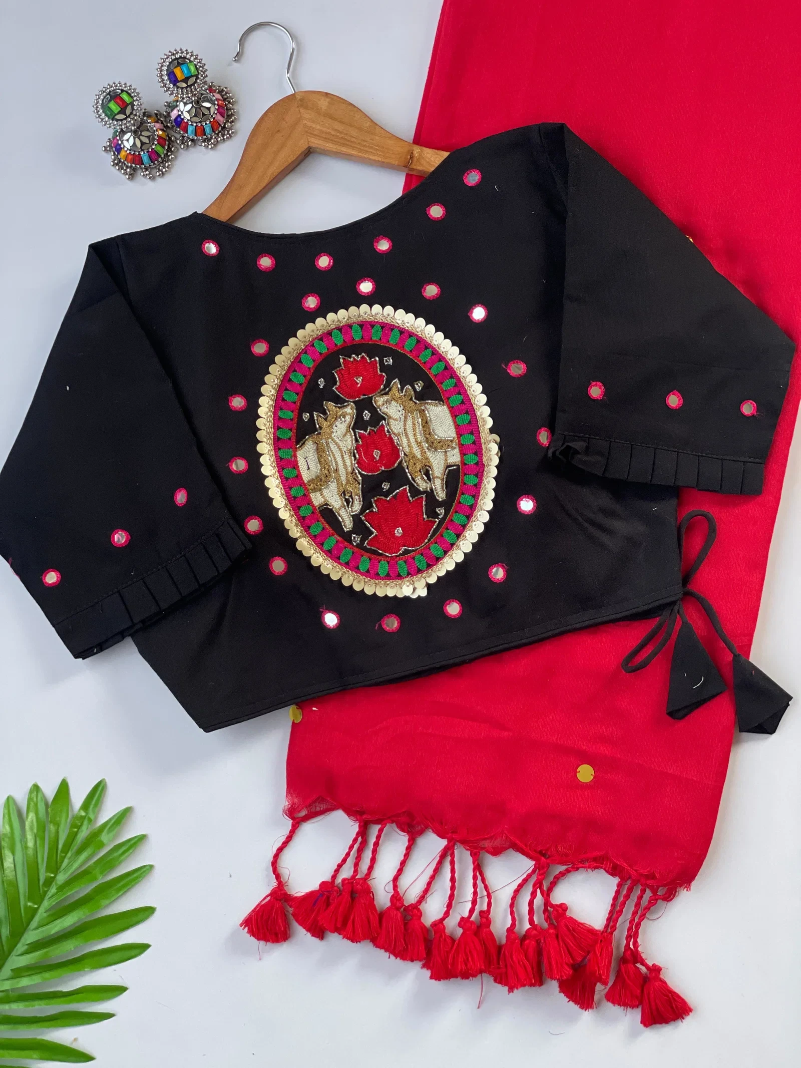 Khadi Black Love Cotton Saree with Embroidered Blouse Collection