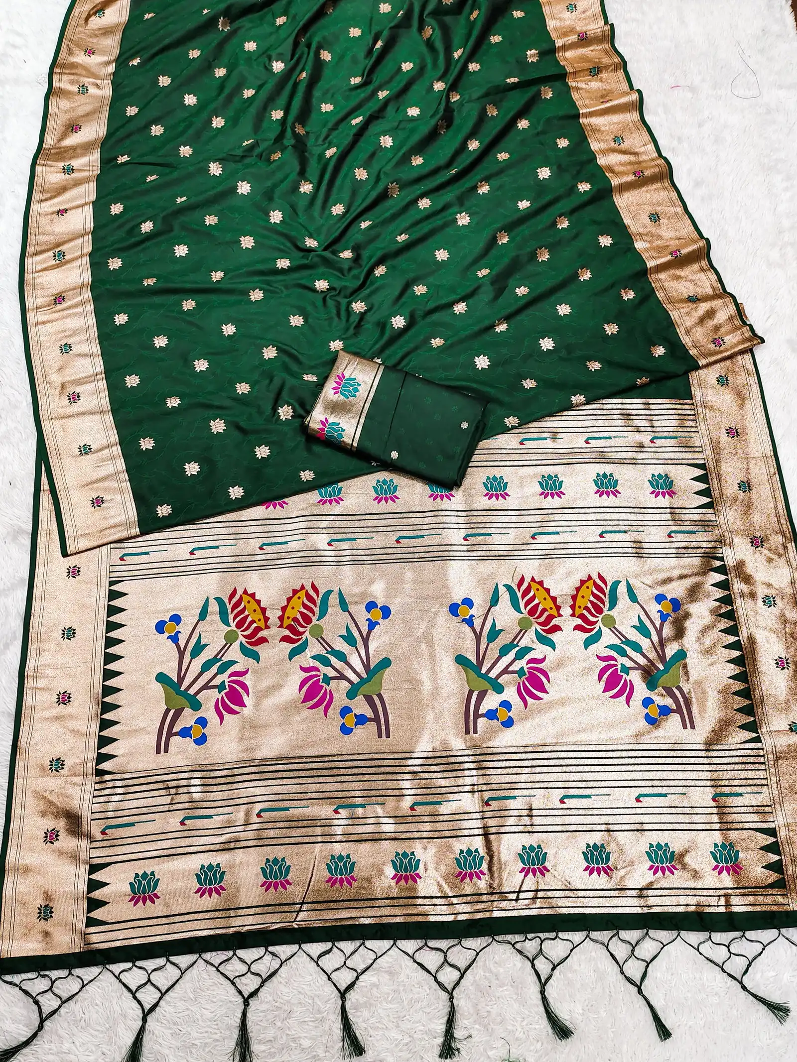Mb 02 Soft Paithani Silk Meenakari Weaving Saree Collection