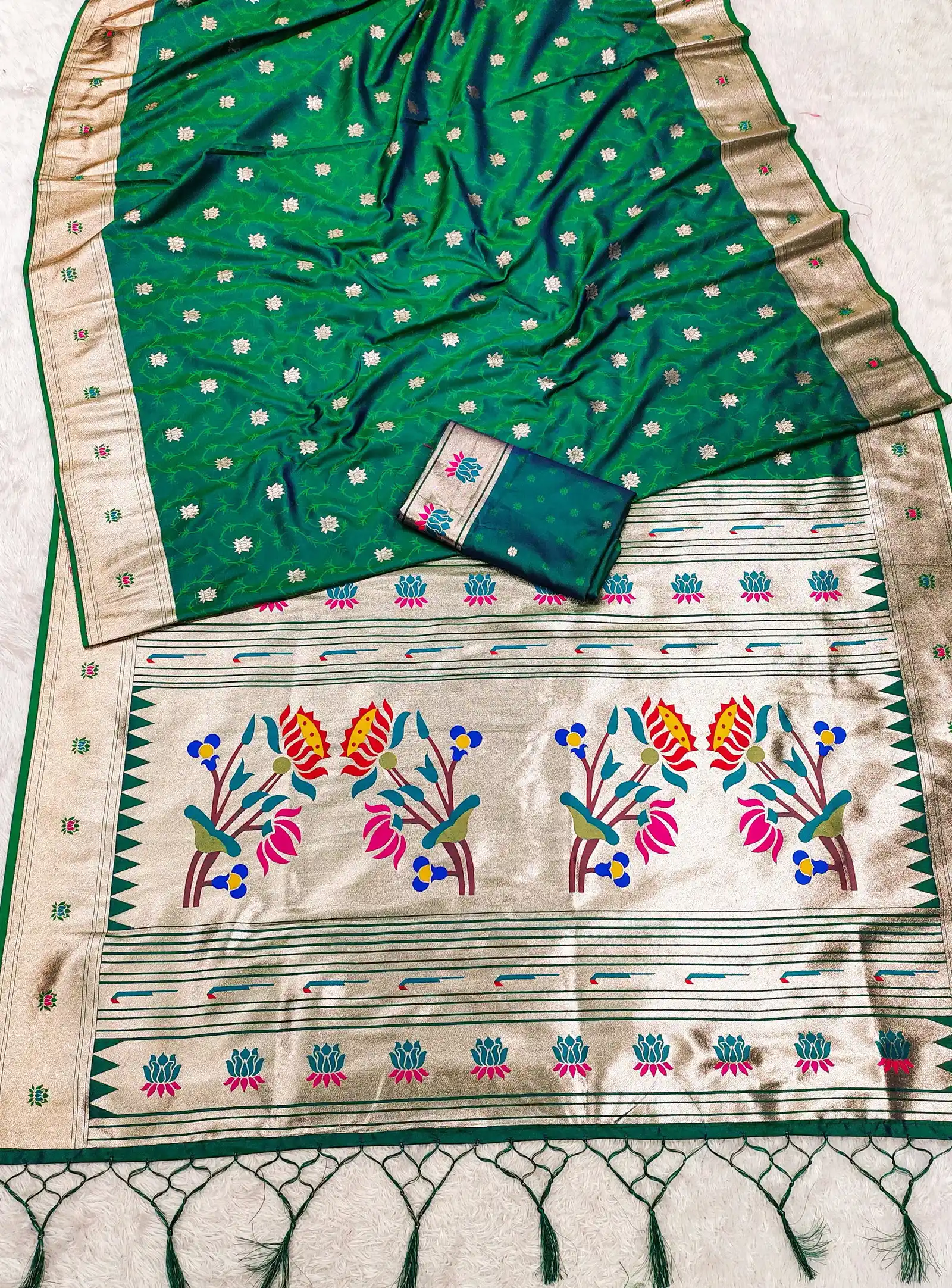 Mb 02 Soft Paithani Silk Meenakari Weaving Saree Collection
