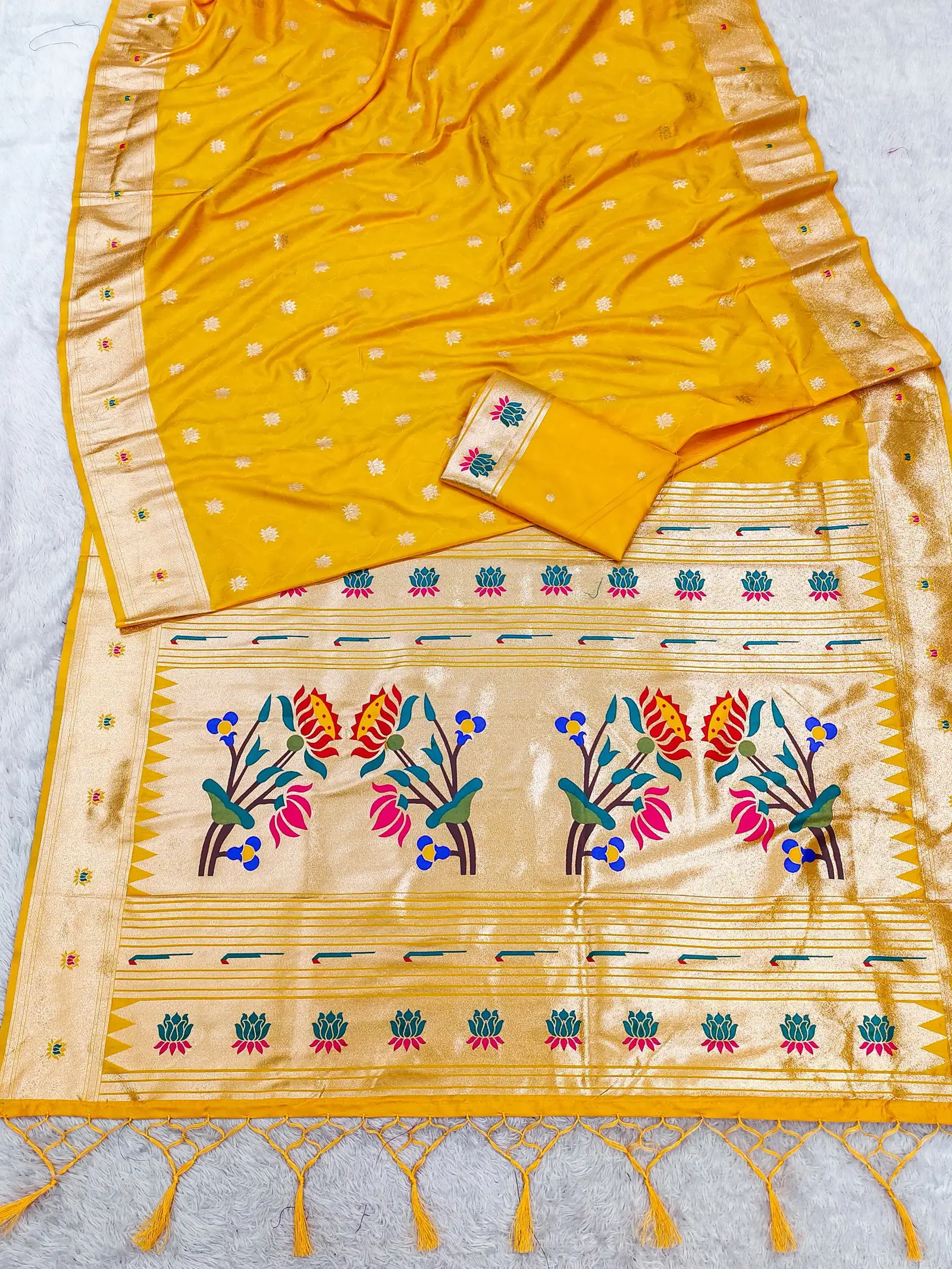 Mb 02 Soft Paithani Silk Meenakari Weaving Saree Collection