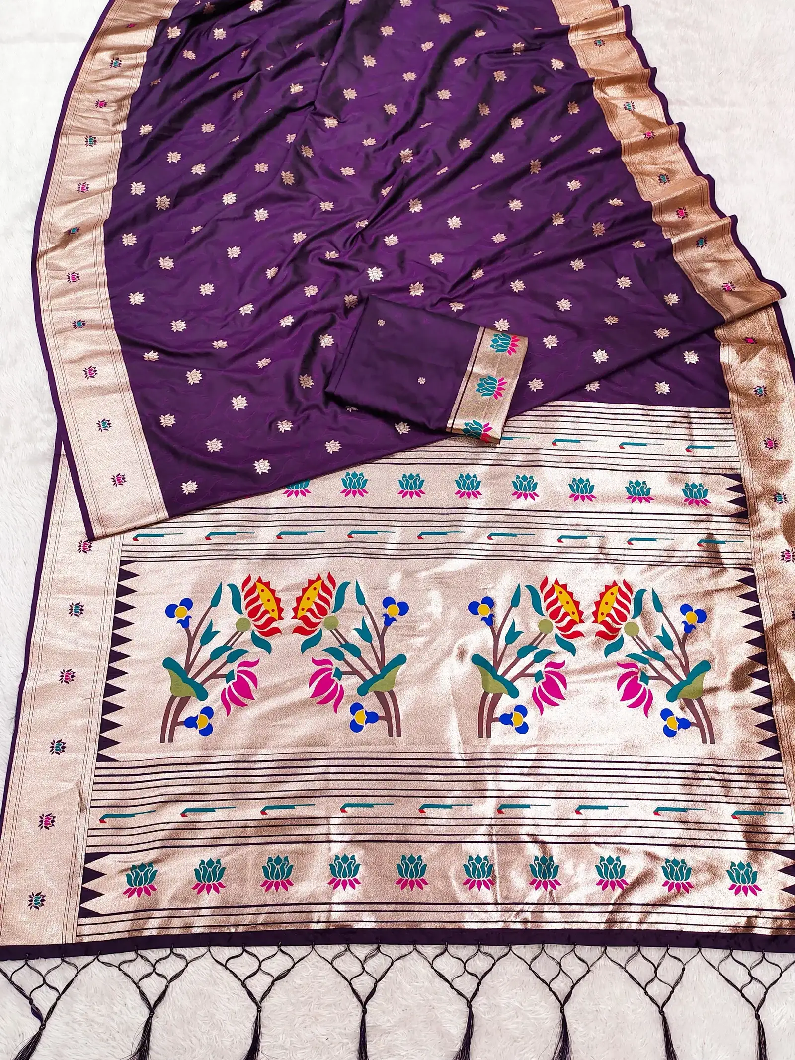 Mb 02 Soft Paithani Silk Meenakari Weaving Saree Collection