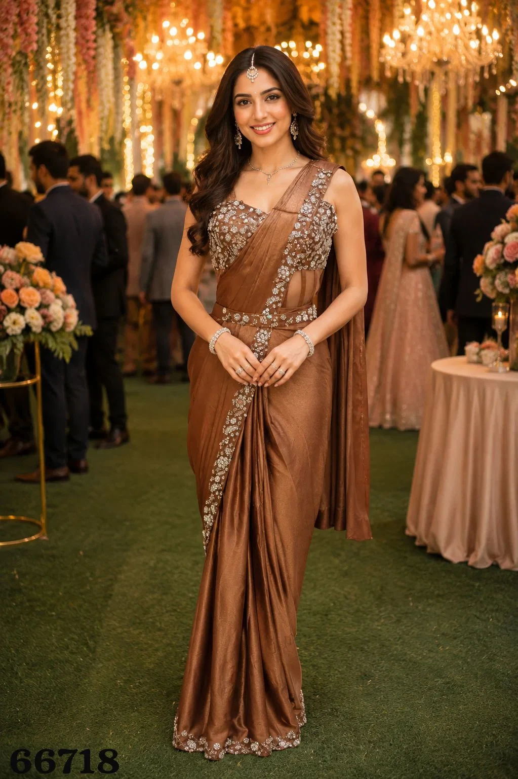 Mrudangi Harshita Satin Crush Designer Ready to Wear Saree Collection