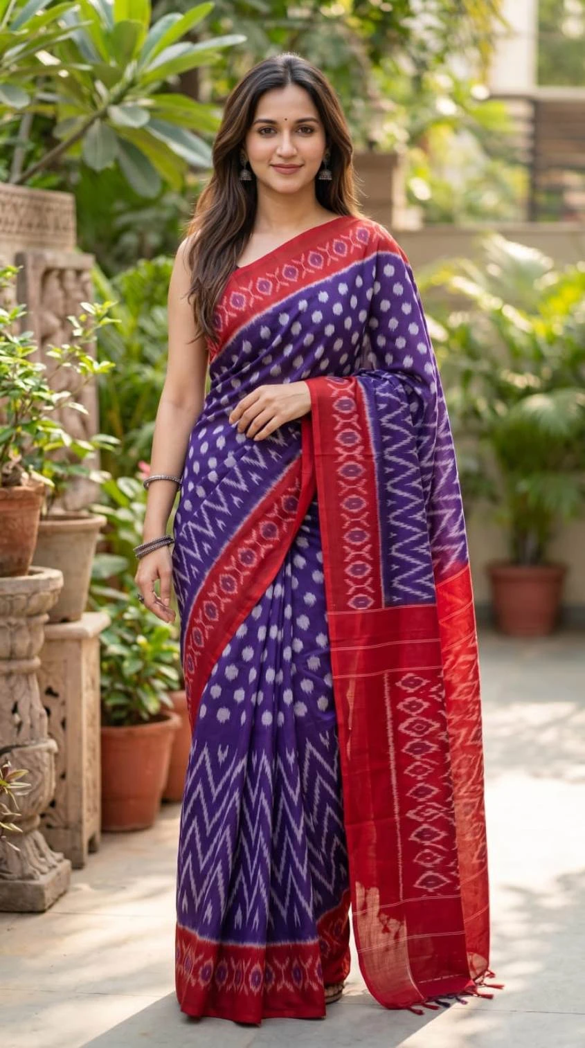 Sckr Ikkat D Linen Ikkat Printed Saree Collection