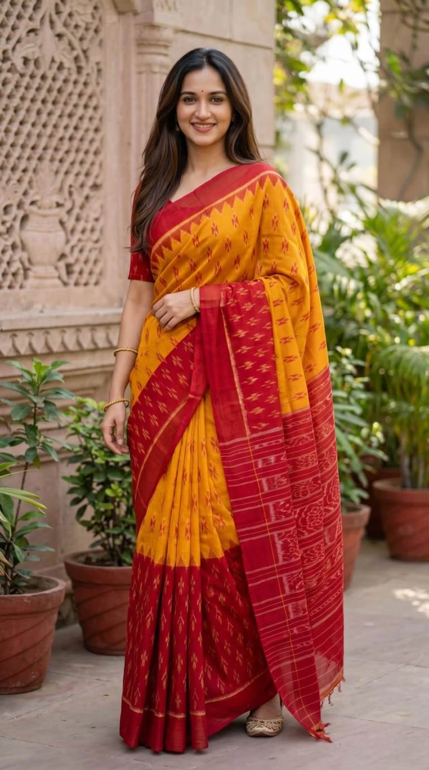 Sckr Ikkat D Linen Ikkat Printed Saree Collection