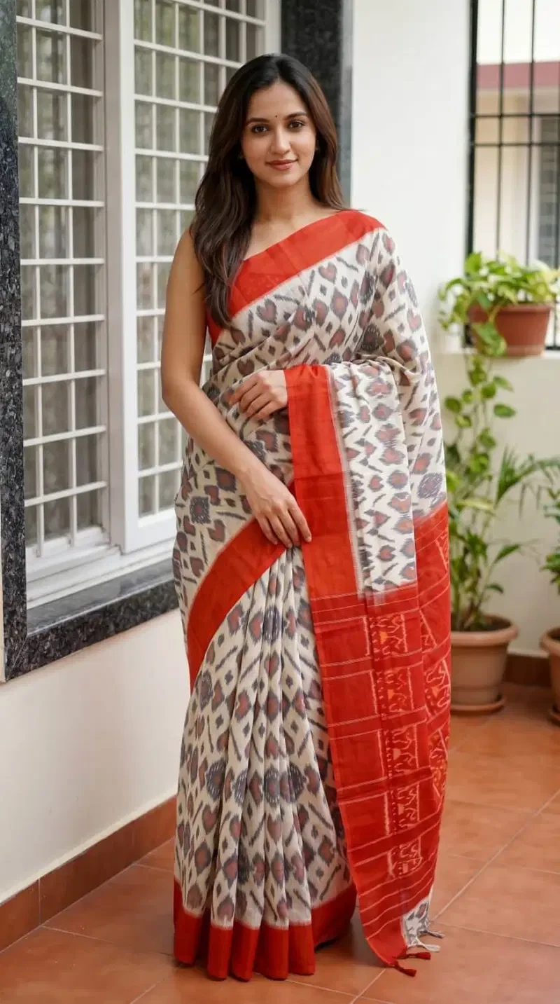 Sckr Ikkat D Linen Ikkat Printed Saree Collection