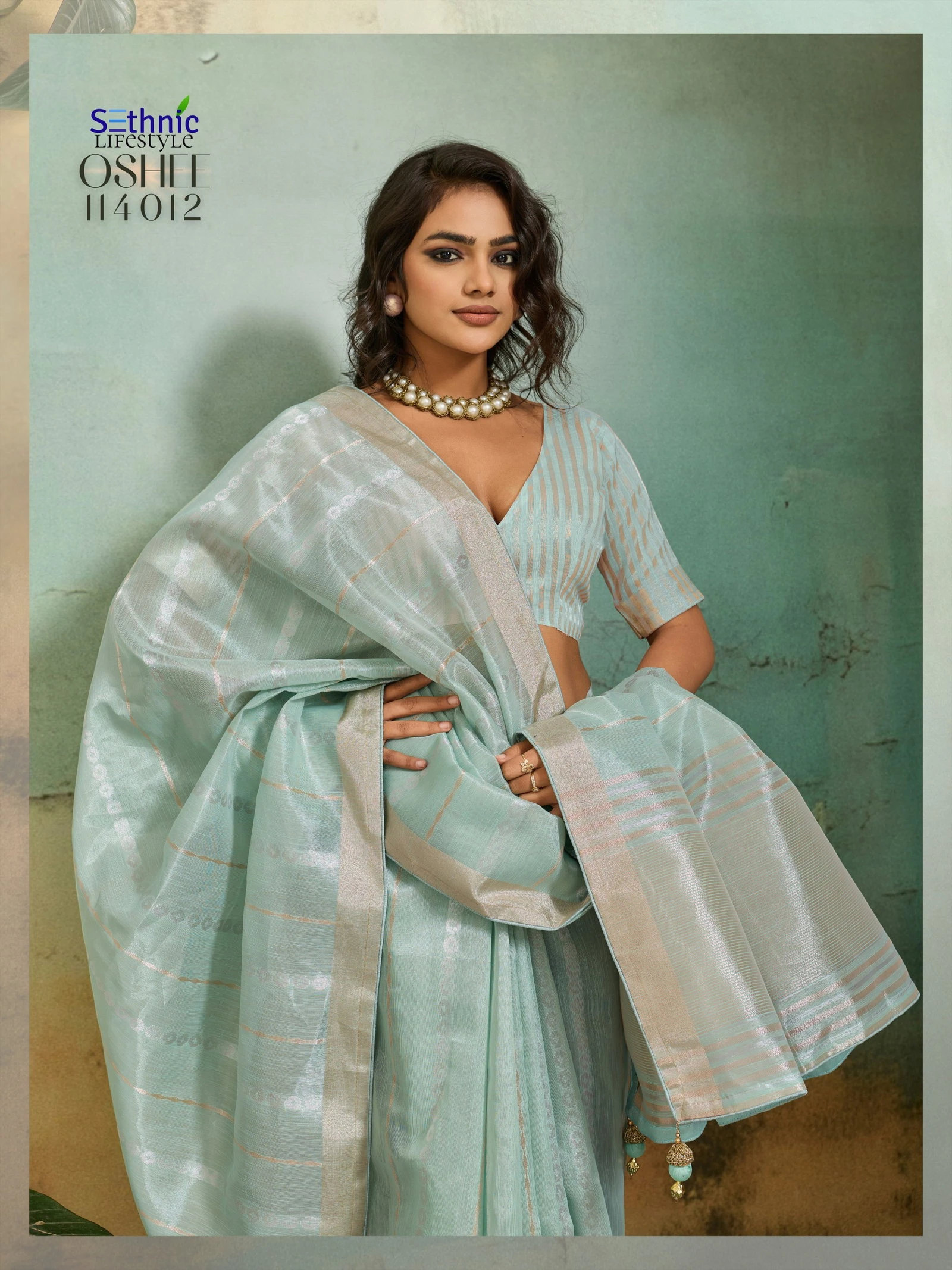 Sethnic Oshee Flex Tissue Linen Blend Zari Woven Saree Collection