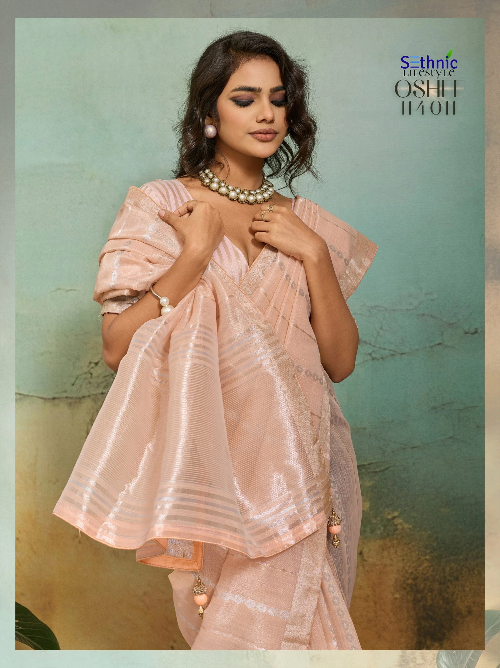Sethnic Oshee Flex Tissue Linen Blend Zari Woven Saree Collection