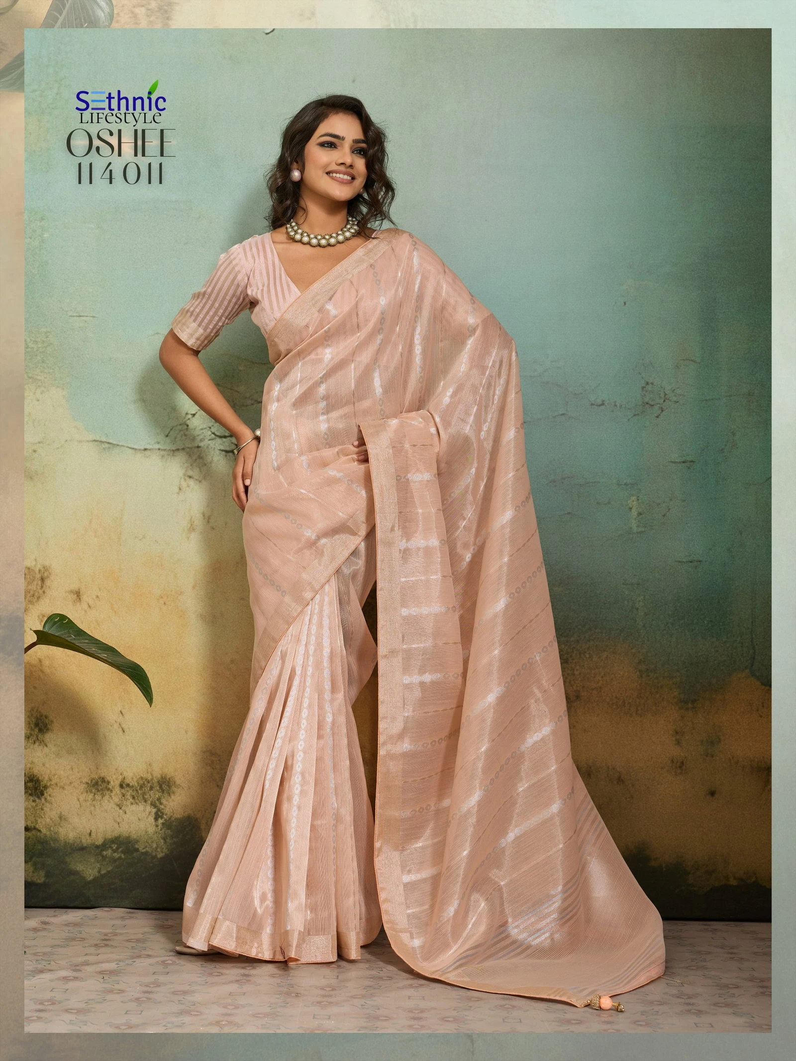 Sethnic Oshee Flex Tissue Linen Blend Zari Woven Saree Collection