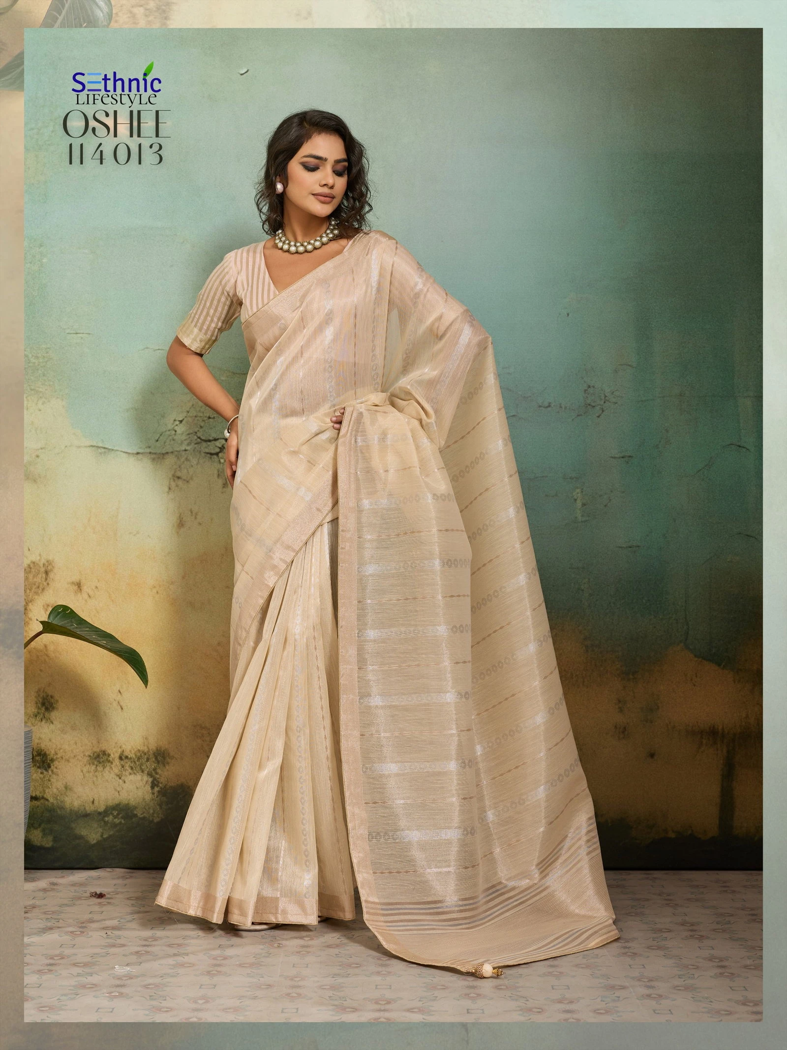 Sethnic Oshee Flex Tissue Linen Blend Zari Woven Saree Collection