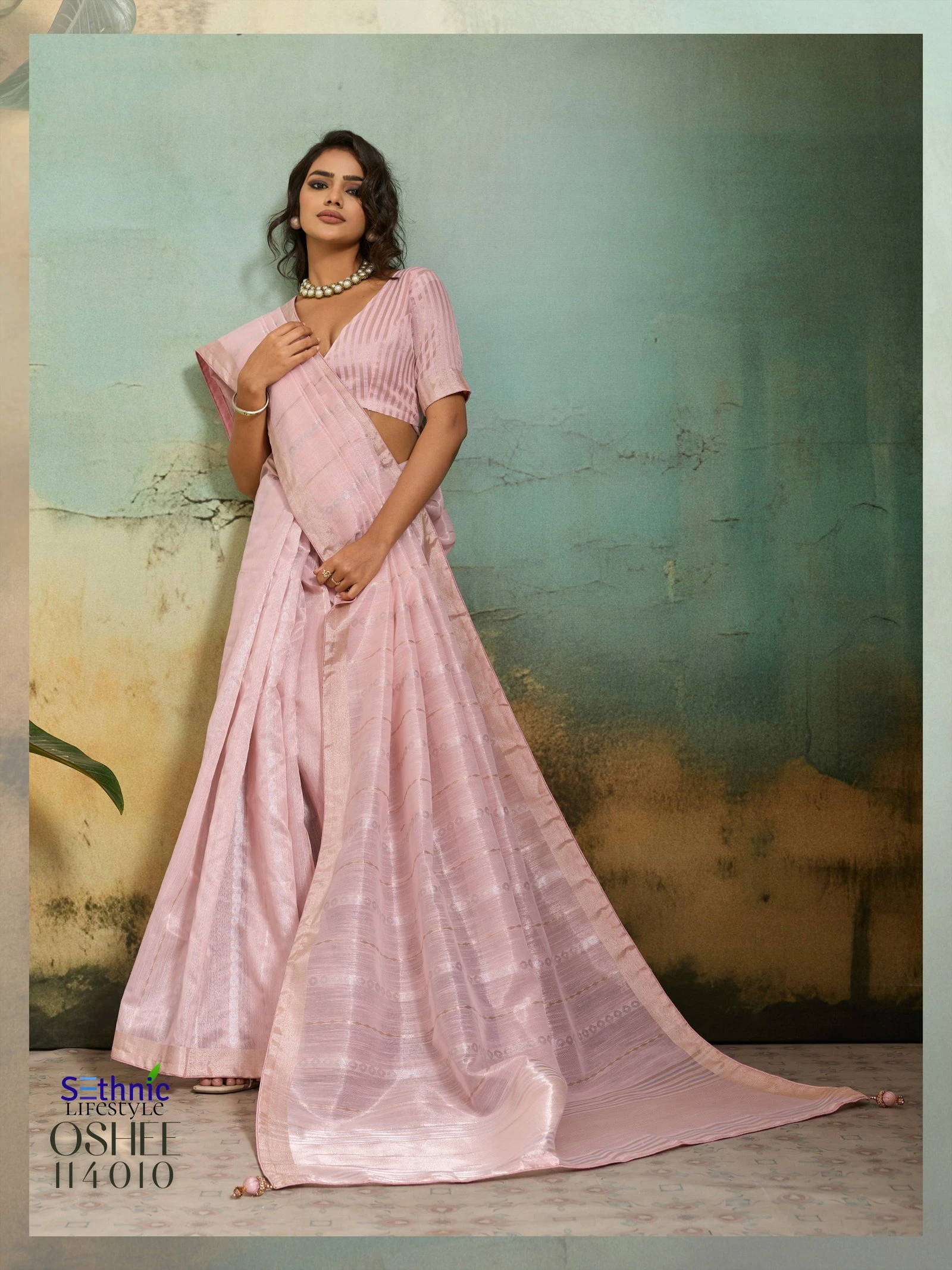Sethnic Oshee Flex Tissue Linen Blend Zari Woven Saree Collection