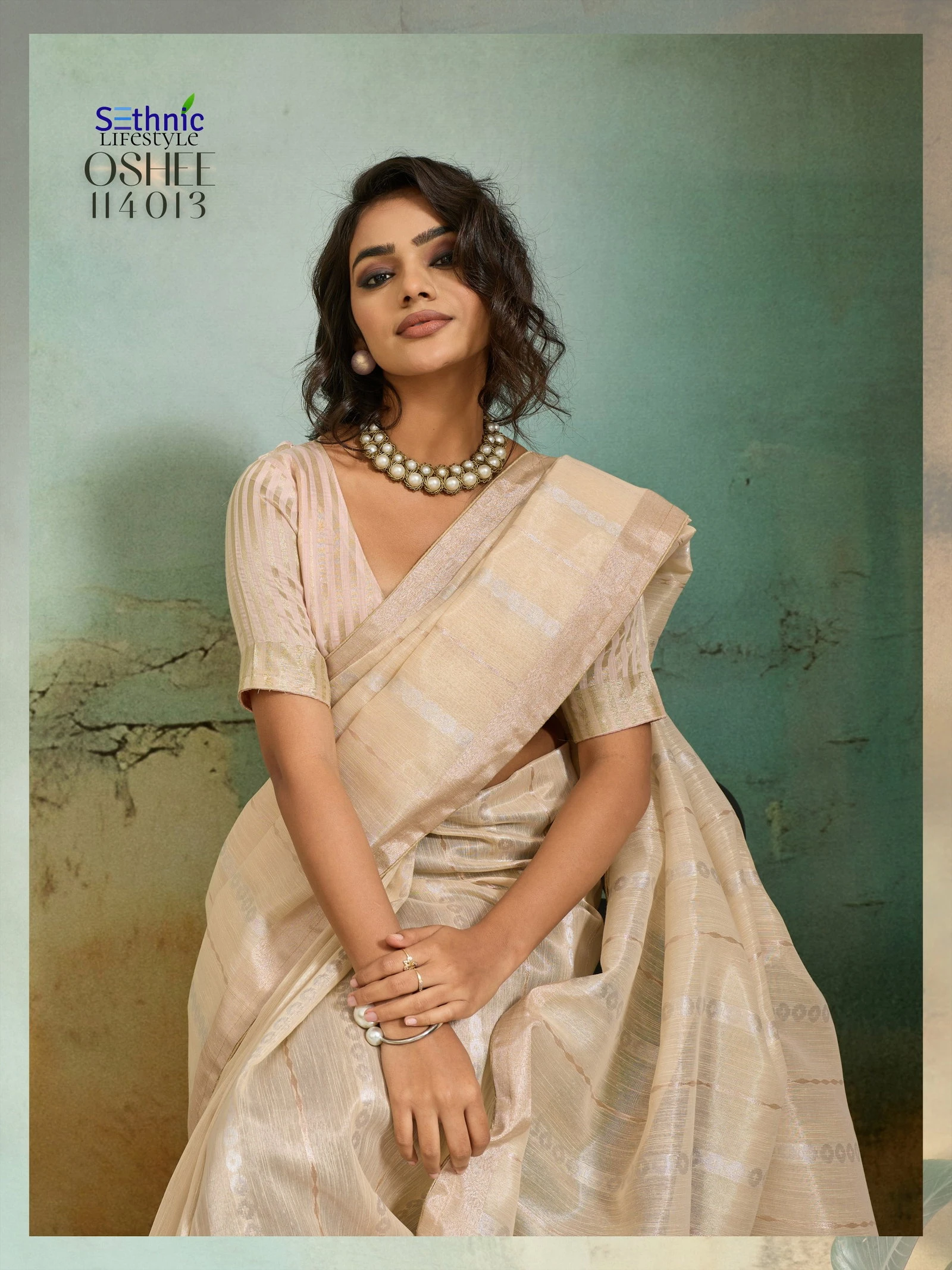 Sethnic Oshee Flex Tissue Linen Blend Zari Woven Saree Collection