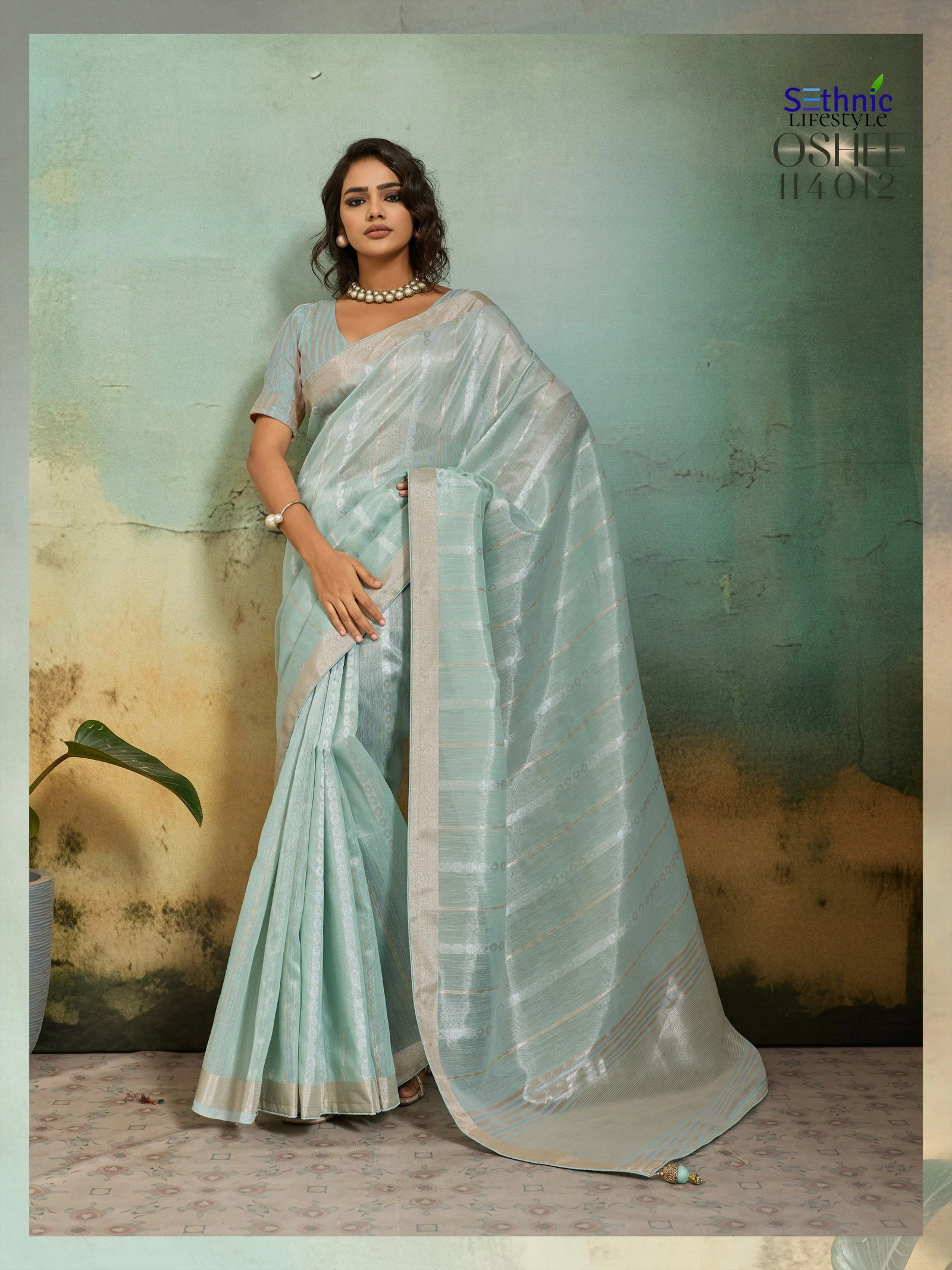 Sethnic Oshee Flex Tissue Linen Blend Zari Woven Saree Collection