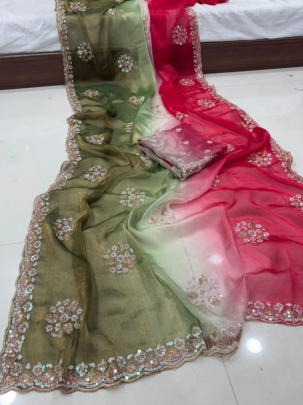 Vt 861 T Chiffon Georgette Embroidery Worked Saree Collection