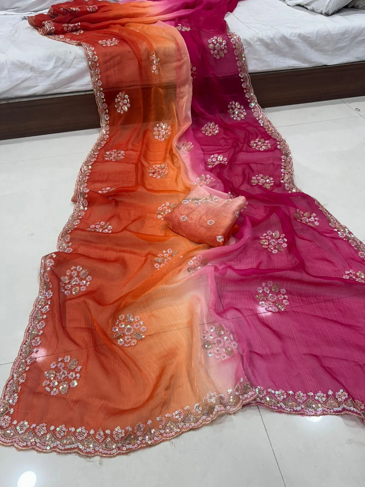 Vt 861 T Chiffon Georgette Embroidery Worked Saree Collection