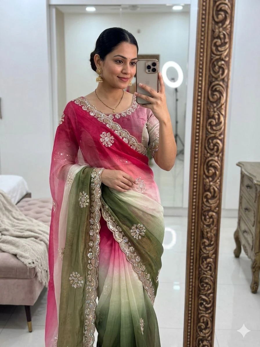 Vt 861 T Chiffon Georgette Embroidery Worked Saree Collection