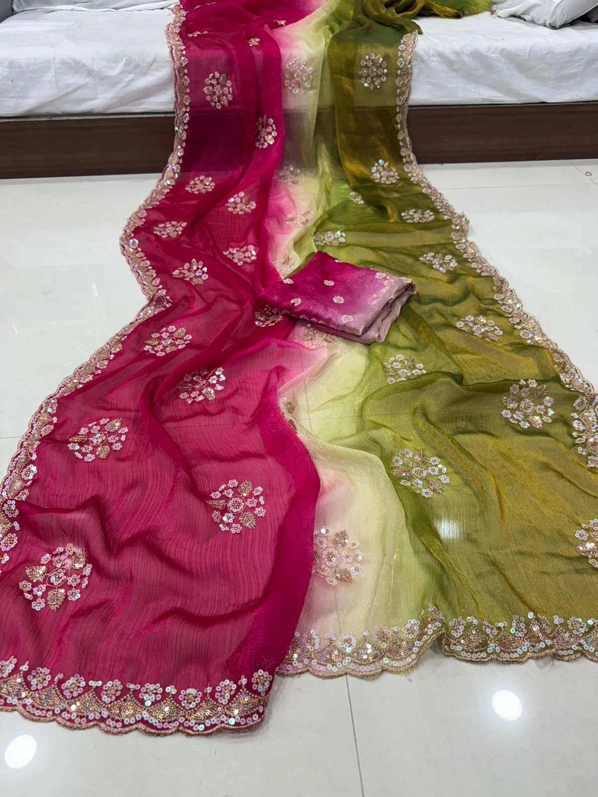 Vt 861 T Chiffon Georgette Embroidery Worked Saree Collection