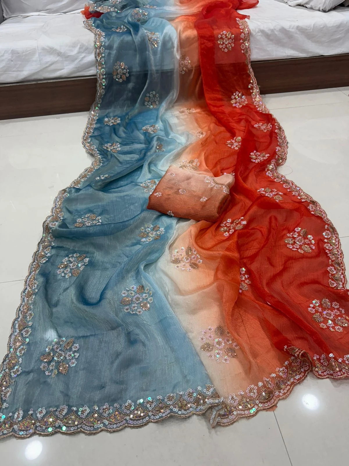 Vt 861 T Chiffon Georgette Embroidery Worked Saree Collection
