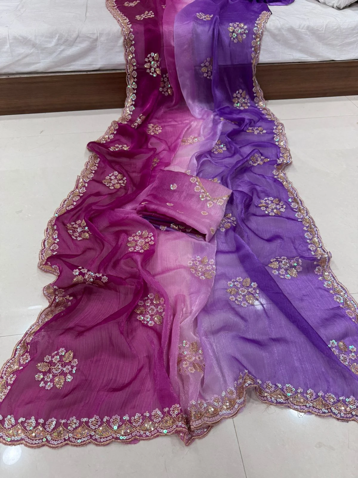 Vt 861 T Chiffon Georgette Embroidery Worked Saree Collection