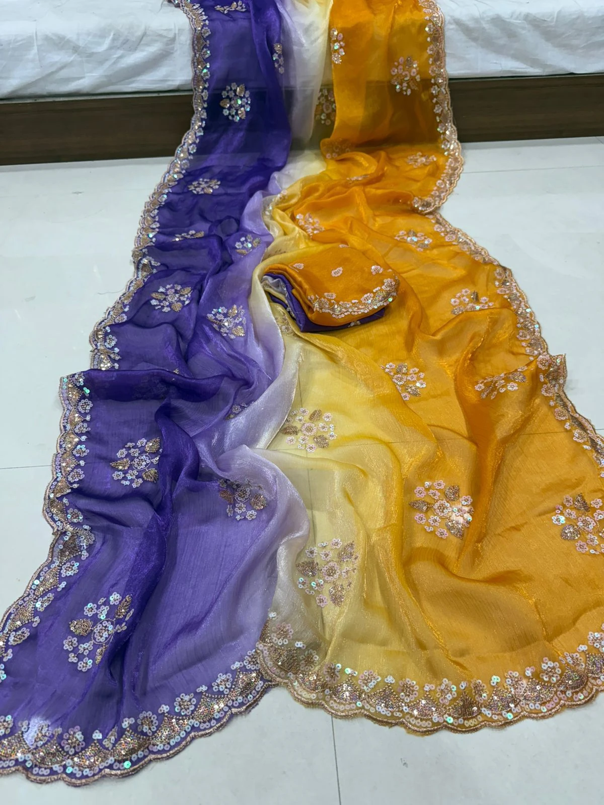 Vt 861 T Chiffon Georgette Embroidery Worked Saree Collection