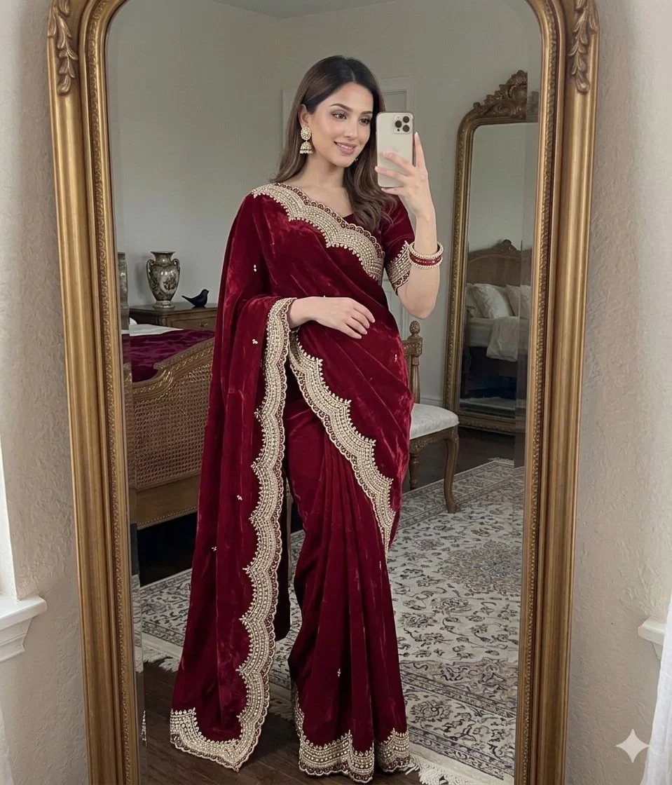 Vt 863 T Fandy Satin Silk Embroidered Saree Collection