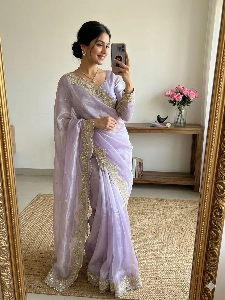 Vt 863 T Fandy Satin Silk Embroidered Saree Collection