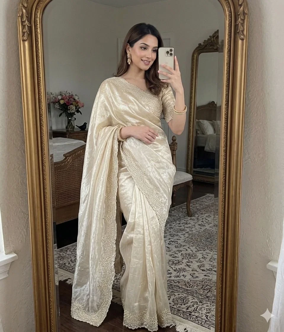 Vt 863 T Fandy Satin Silk Embroidered Saree Collection