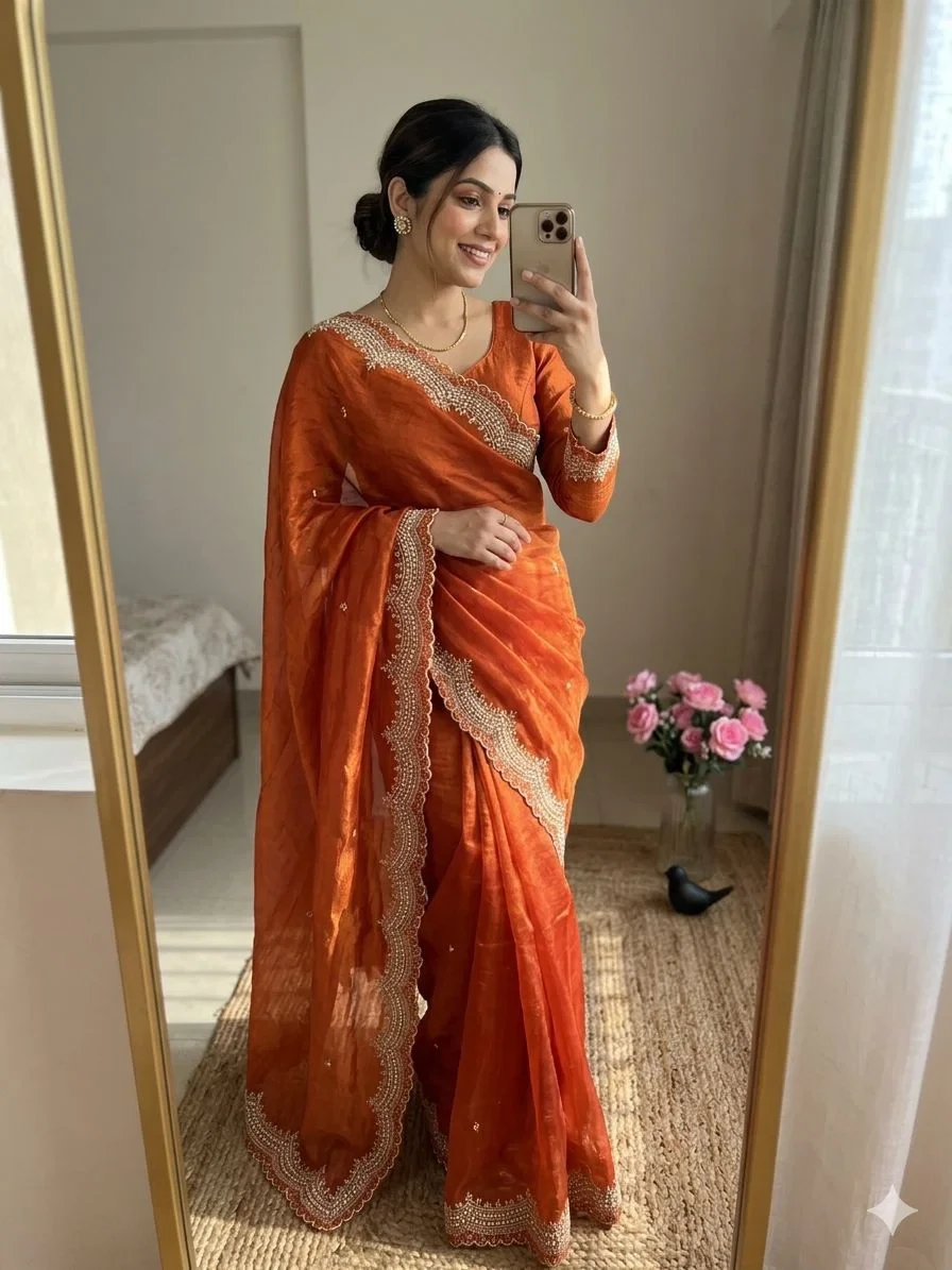 Vt 863 T Fandy Satin Silk Embroidered Saree Collection