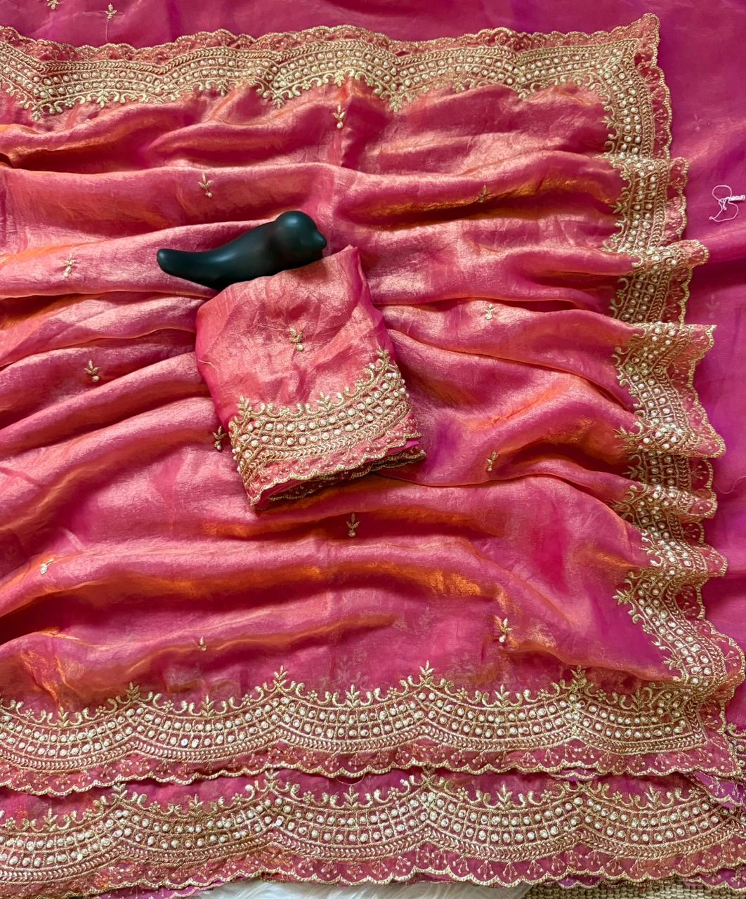 Vt 863 T Fandy Satin Silk Embroidered Saree Collection