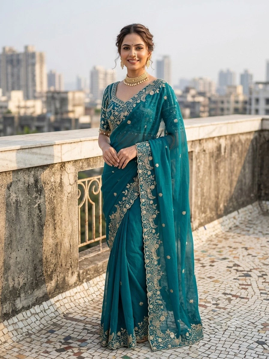 Vt 866 T Fandy Sattin Silk Sequence Saree Collection