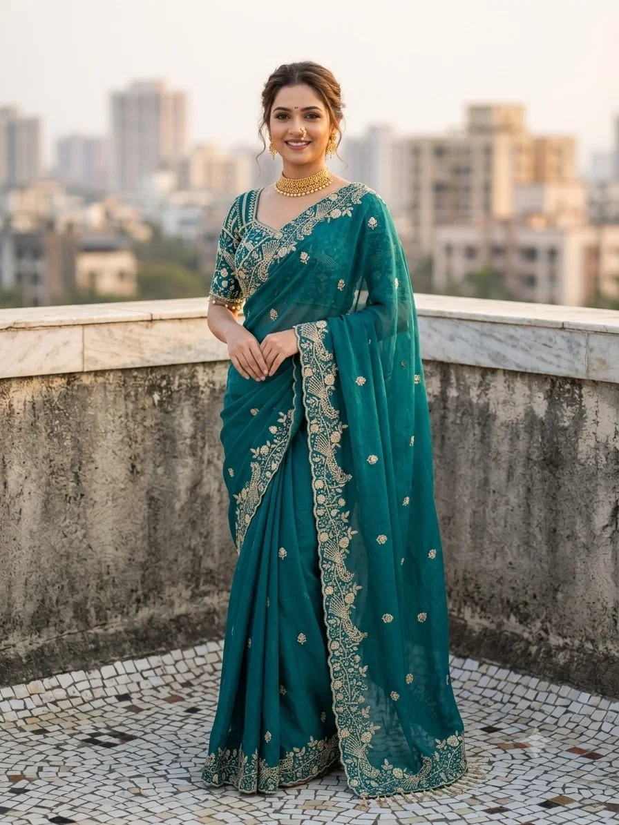 Vt 866 T Fandy Sattin Silk Sequence Saree Collection