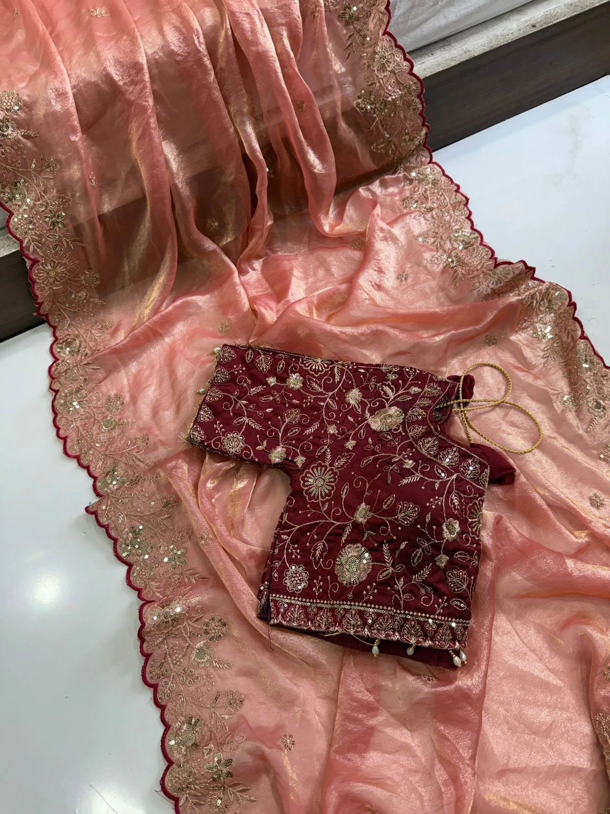 Vt 869 T Fandy Satin Silk Sequence Worked Saree Collection