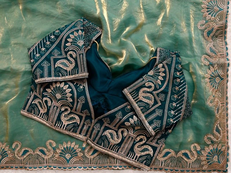 Ab 4004 Soft Fendy Satin Silk Premium Jarkhan Worked Saree