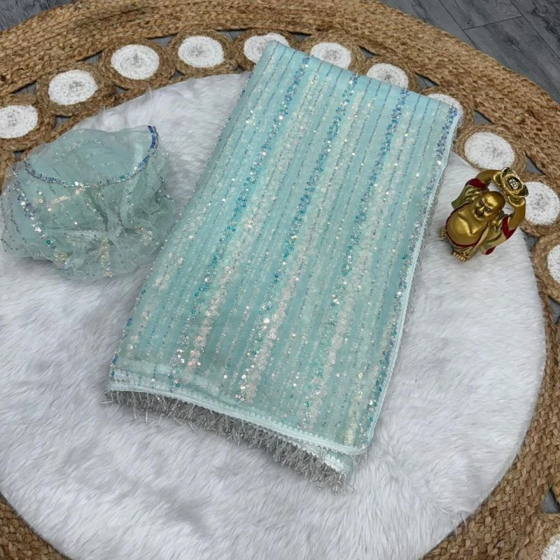 Kc Beed 2 Soft Net Beads Worked Premium Saree Collection