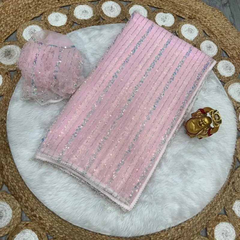 Kc Beed 2 Soft Net Beads Worked Premium Saree Collection