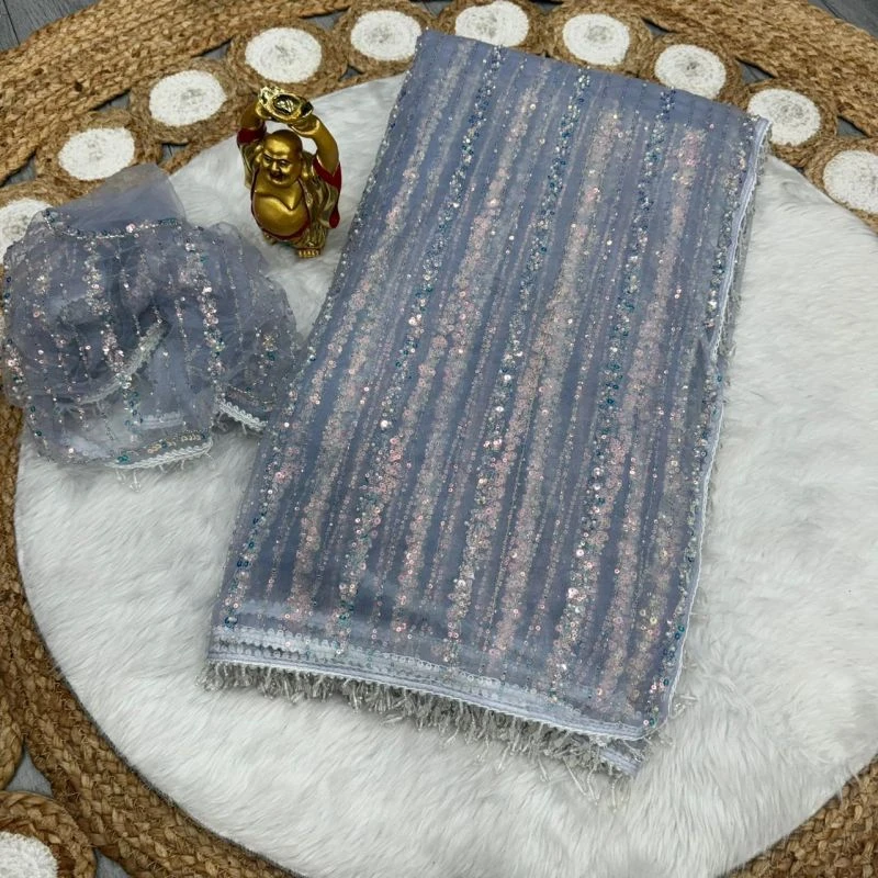 Kc Beed 2 Soft Net Beads Worked Premium Saree Collection