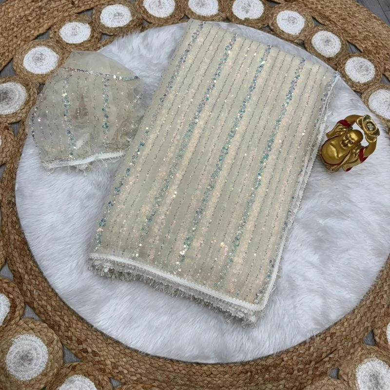 Kc Beed 2 Soft Net Beads Worked Premium Saree Collection