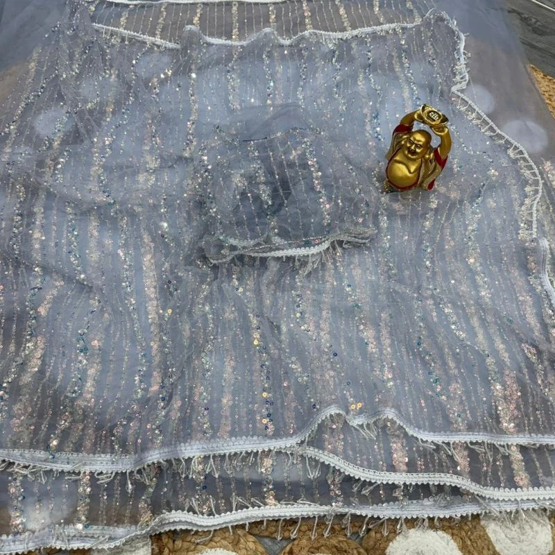 Kc Beed 2 Soft Net Beads Worked Premium Saree Collection