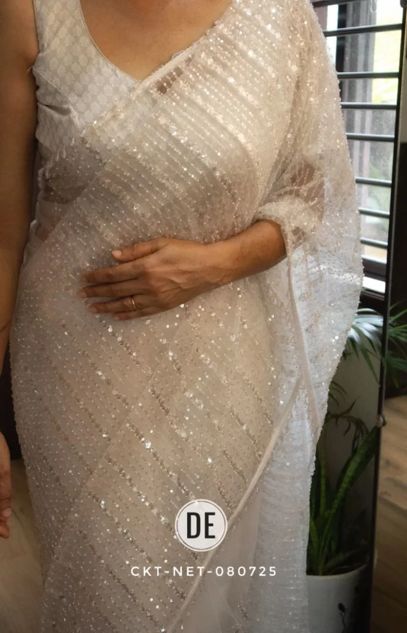 Kc Beed 2 Soft Net Beads Worked Premium Saree Collection