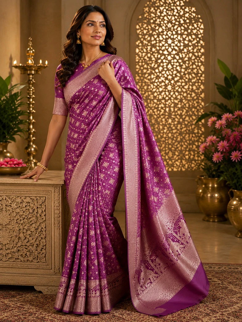 Meera 345 Pure Silk Heavy Zari Weaving Saree Collection