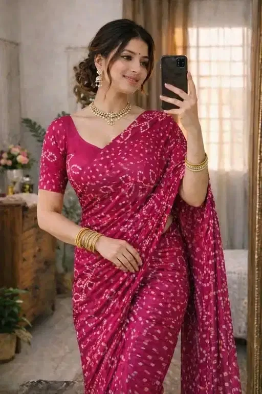 Nav Bandhani Dola Silk Bandhani Saree Collection