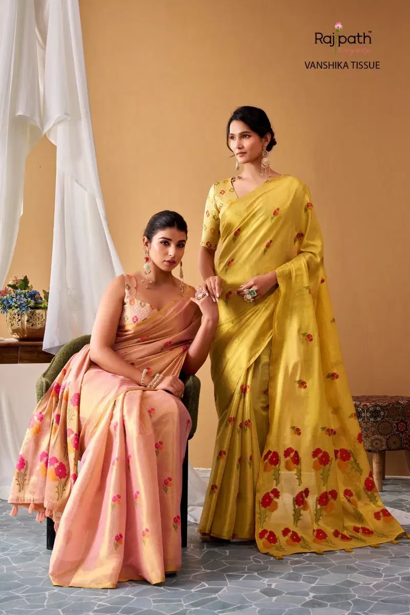 Rajpath Vanshika Tissue Silk Zari Weaving Saree Collection